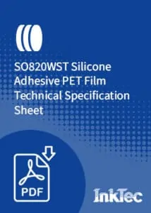 SO820WST Silicone Adhesive PET Film Technical Specification Sheet